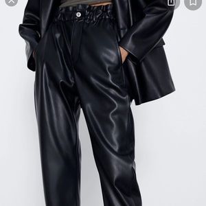 Zara-Faux-Leather-Baggy-Pants BRAND NEW